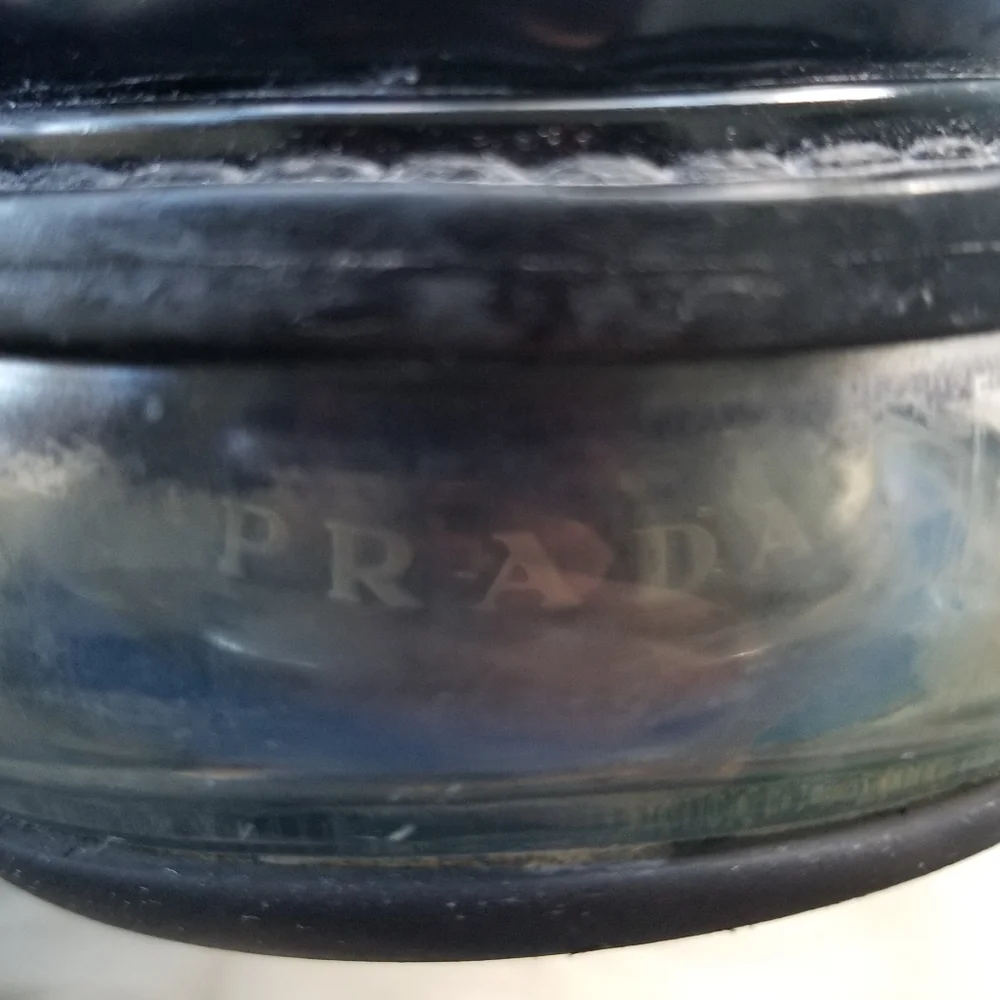 Prada Brushed Leather Transparent Sole Loafer Navy